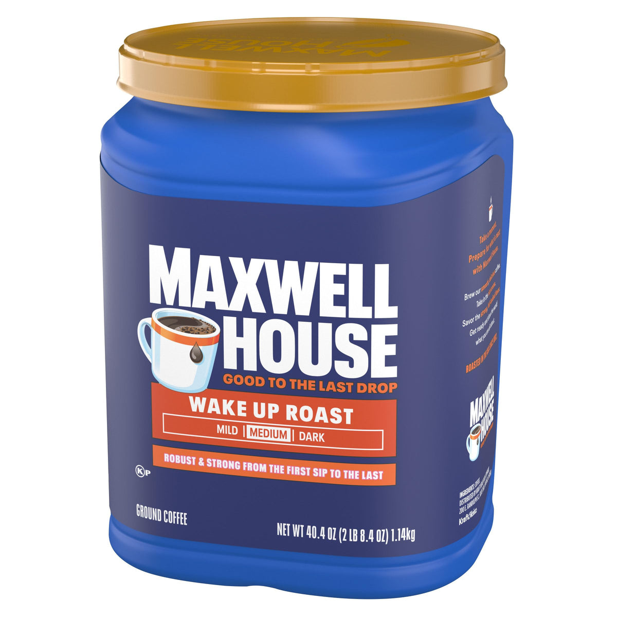 Aromas fill the kitchen as Maxwell House Wake Up Roast brews