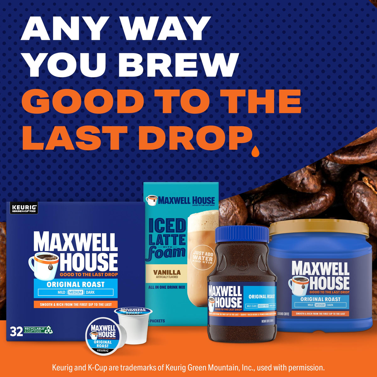 Aroma and steam from Maxwell House Original Roast coffee