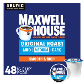 Maxwell House Original Roast box with 48 K-Cups for easy, everyday prep