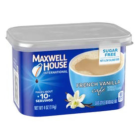 Maxwell House pack of 4 on shelf highlights value and convenience