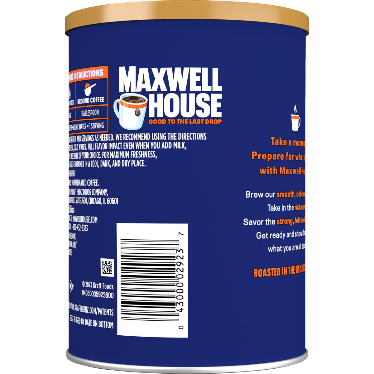 Pouring Maxwell House Decaf creates a smooth, approachable finish in a cup.