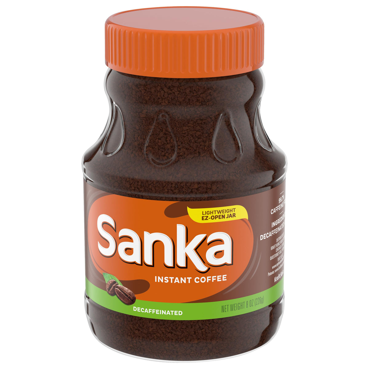 Maxwell House Sanka Decaf mug brew with inviting aroma and rich color.