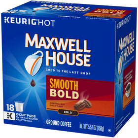 MAXWELL HOUSE Smooth Bold coffee steam rising over mug.
