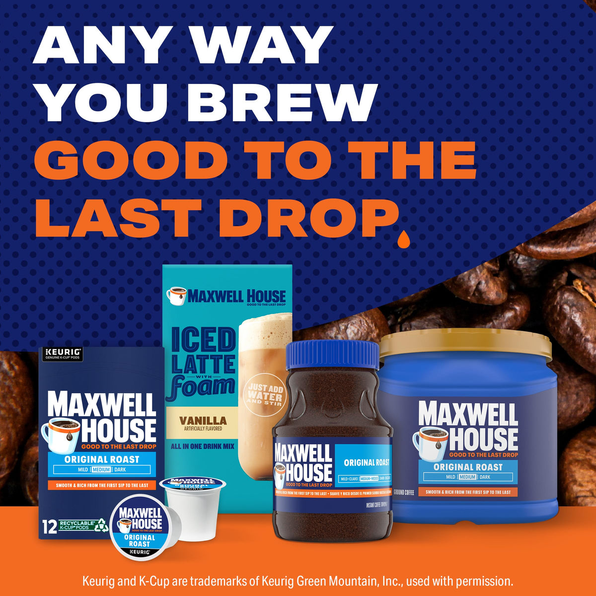 Maxwell House kosher-certified coffee stored in a dry place.