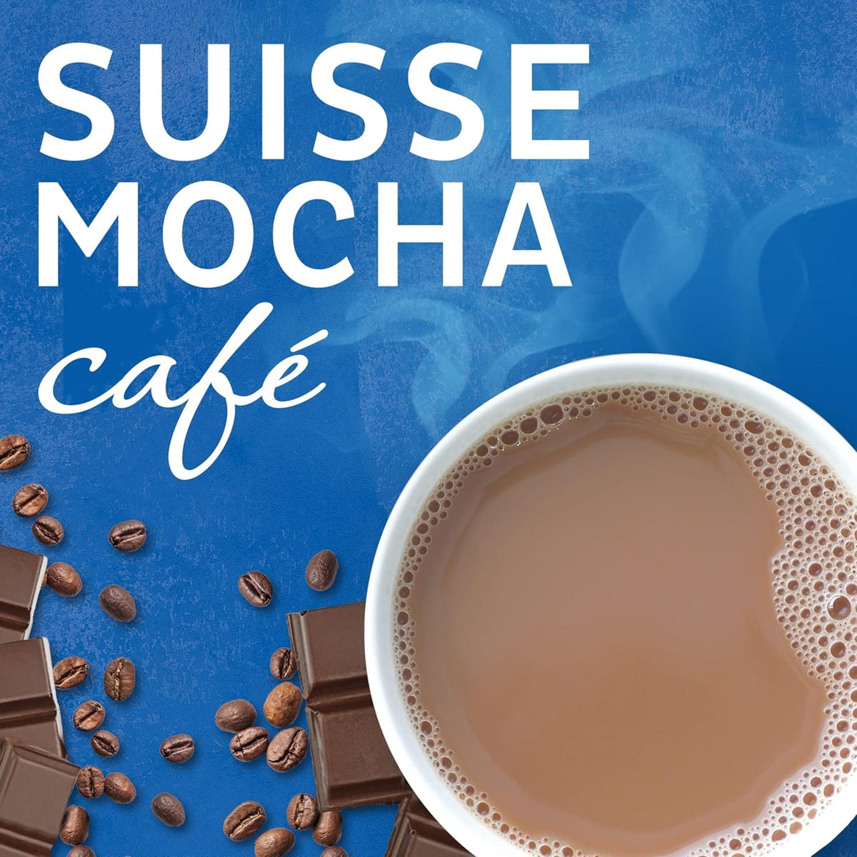 Maxwell House Suisse Mocha Cafe dairy-based mix with rich cocoa aroma.