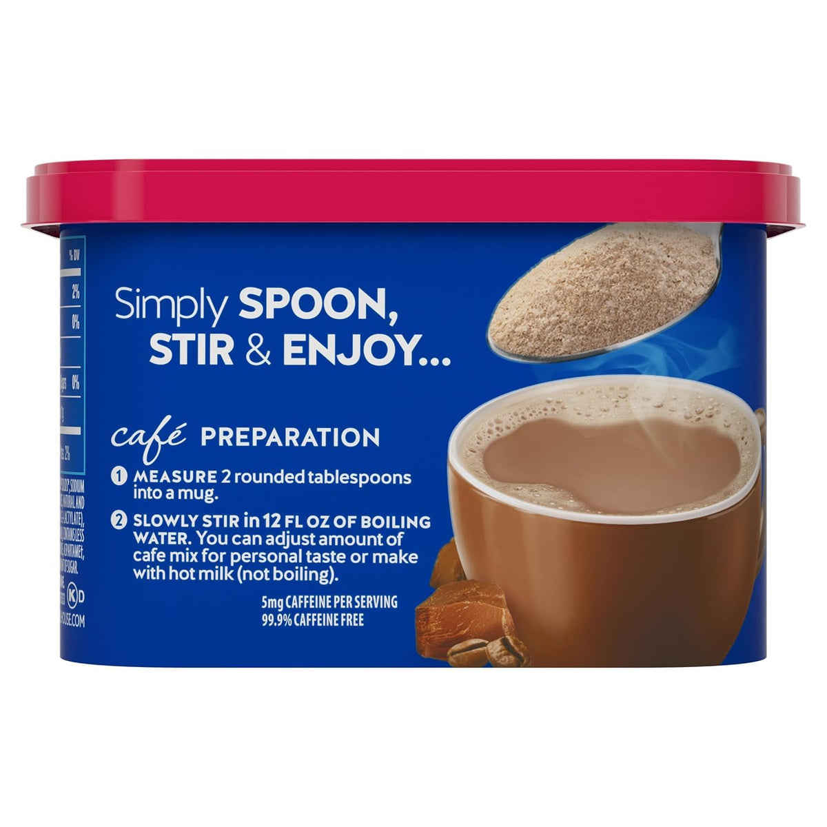 Maxwell House Suisse Mocha delivers smooth chocolate notes in a decaf cup.