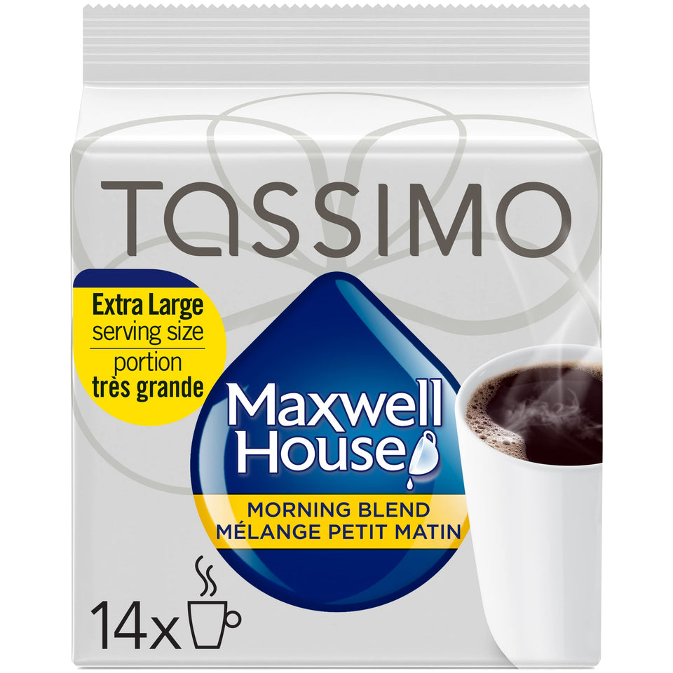 MAXWELL HOUSE Tassimo Morning Blend coffee disc for a quick, fragrant morning brew.