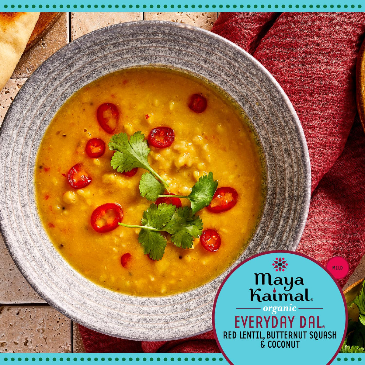 Maya Kaimal butternut squash coconut dal with warm aroma.