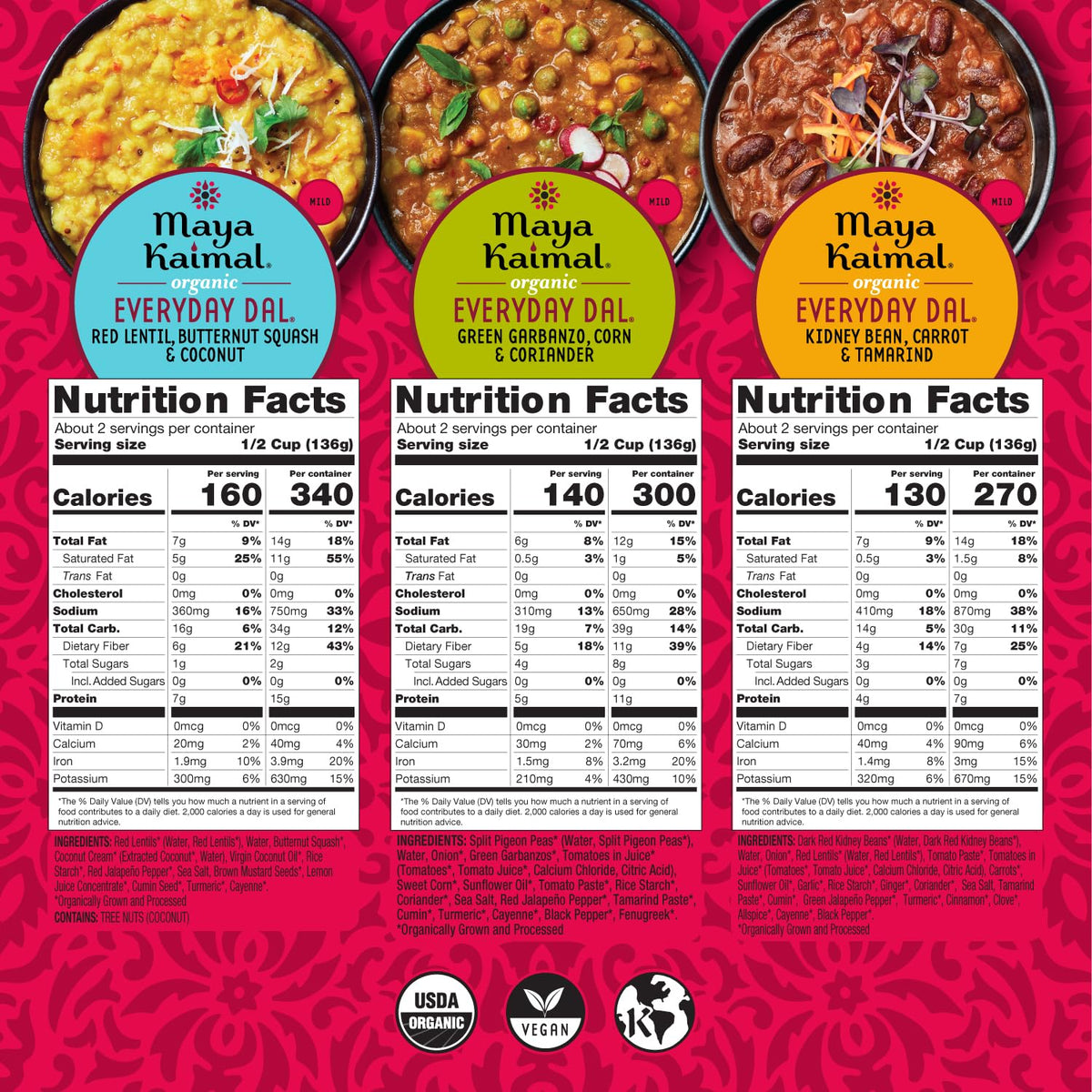Maya Kaimal Everyday Dal ready-to-eat serving in a bowl.