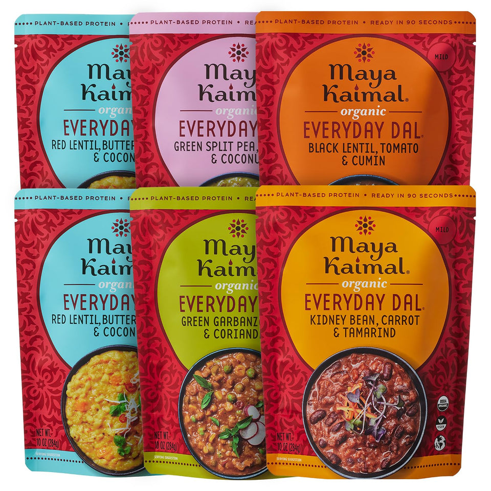 Maya Kaimal Everyday Dal red lentil dal pouch for quick, protein-rich meals.