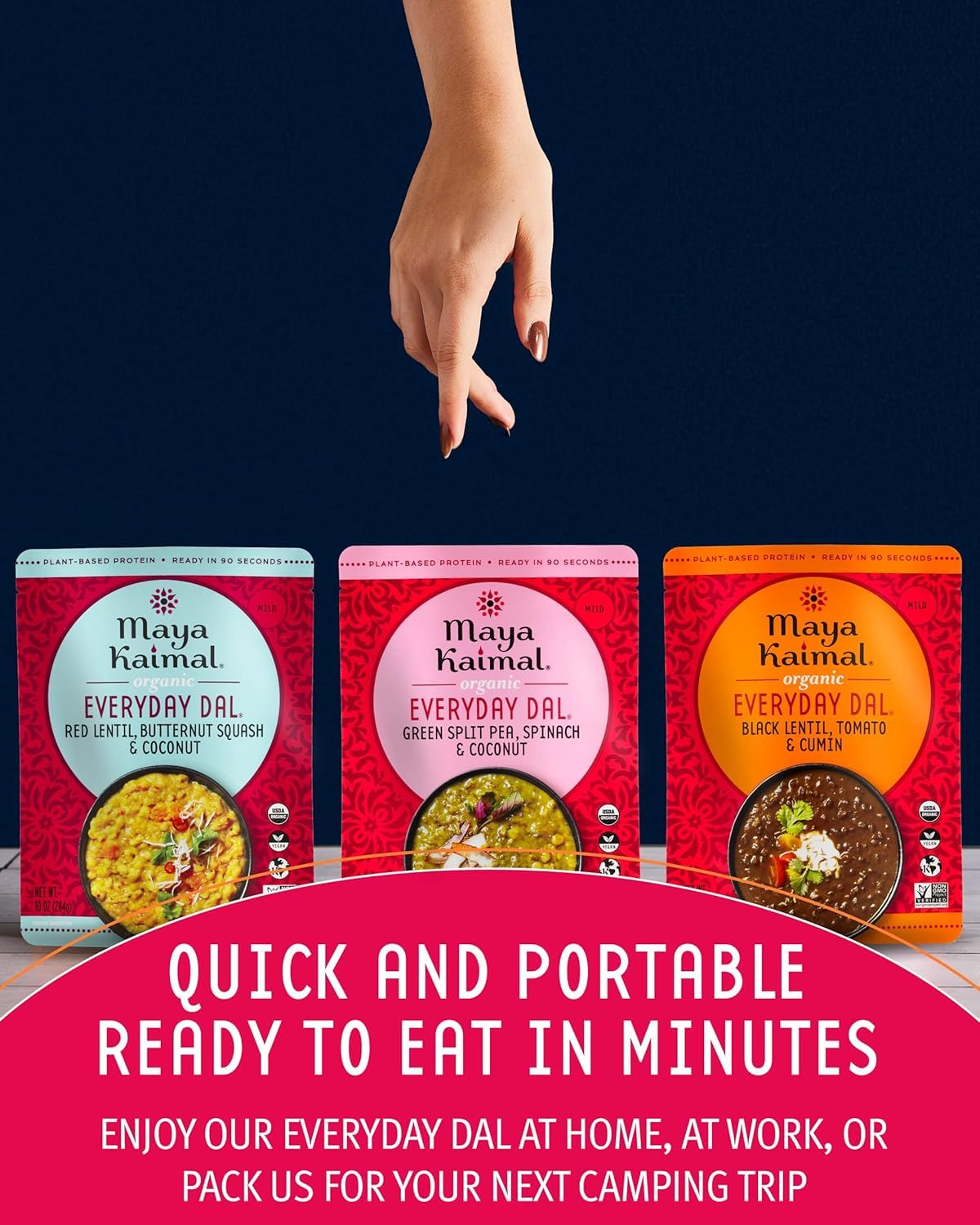 Maya Kaimal Green Split Pea Dal pouch for easy veg meals