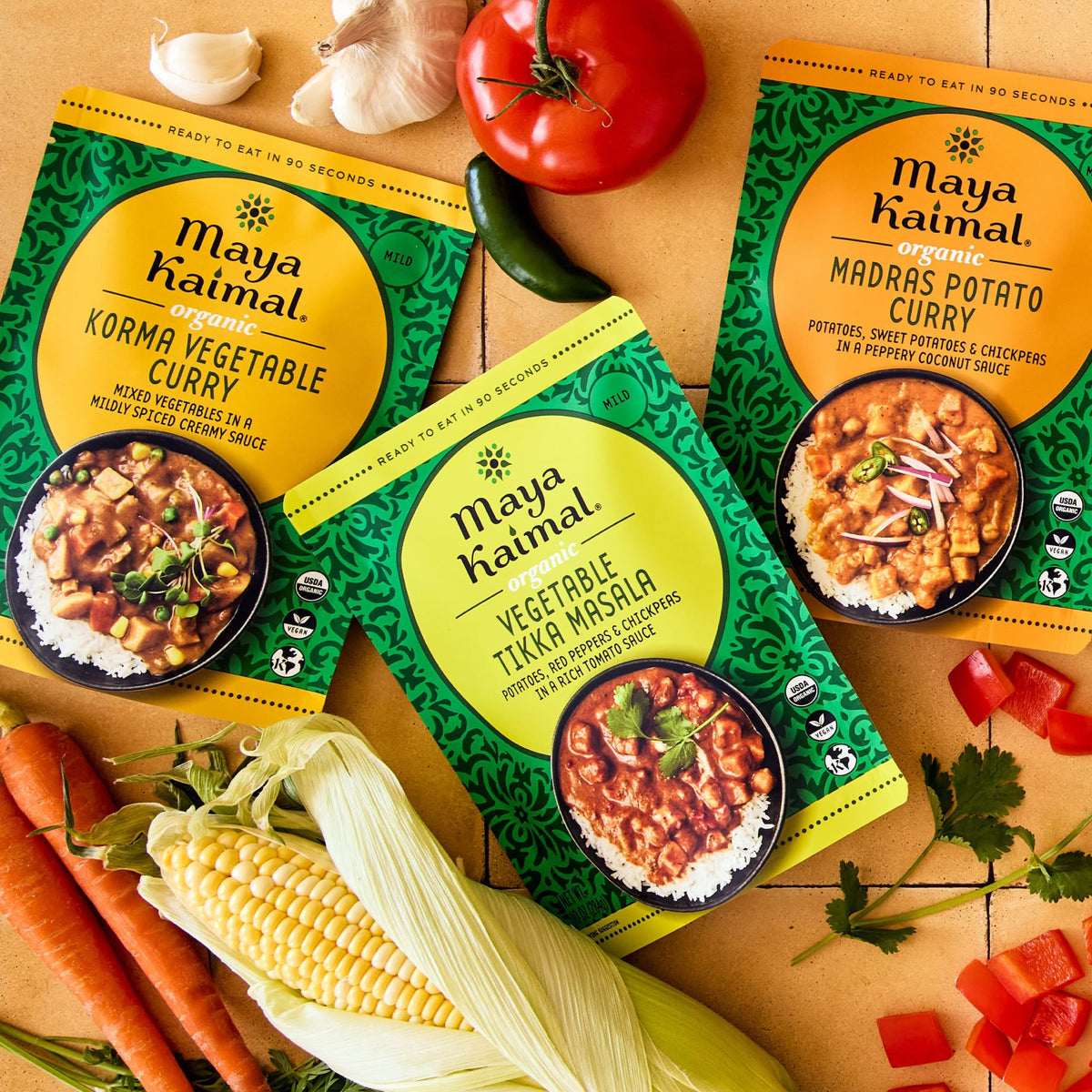 Maya Kaimal vegetable curry pouch ready-to-serve for fast weeknight meals