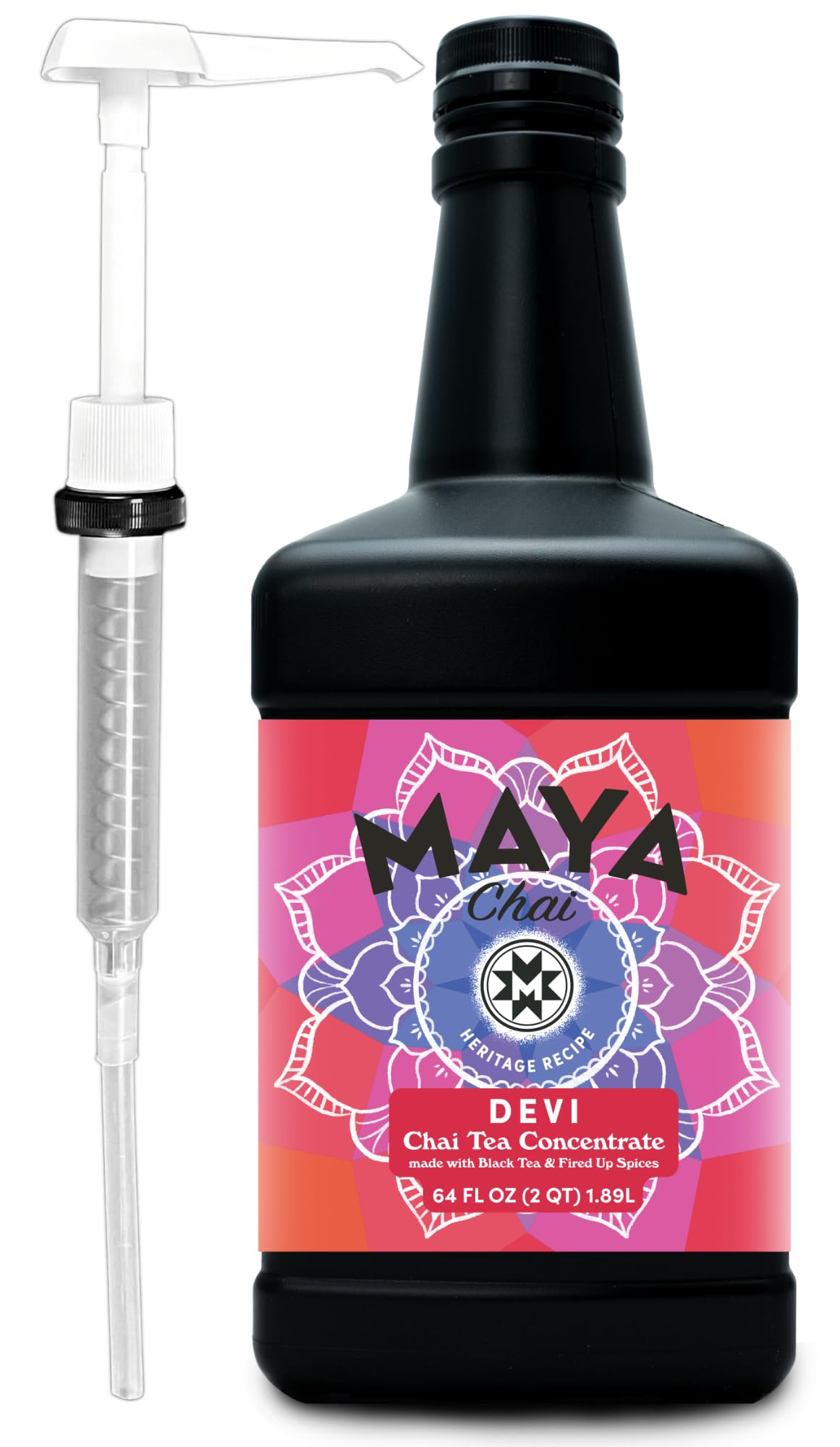 Maya Tea Devi Extra Spice bottle with pump for easy chai portions