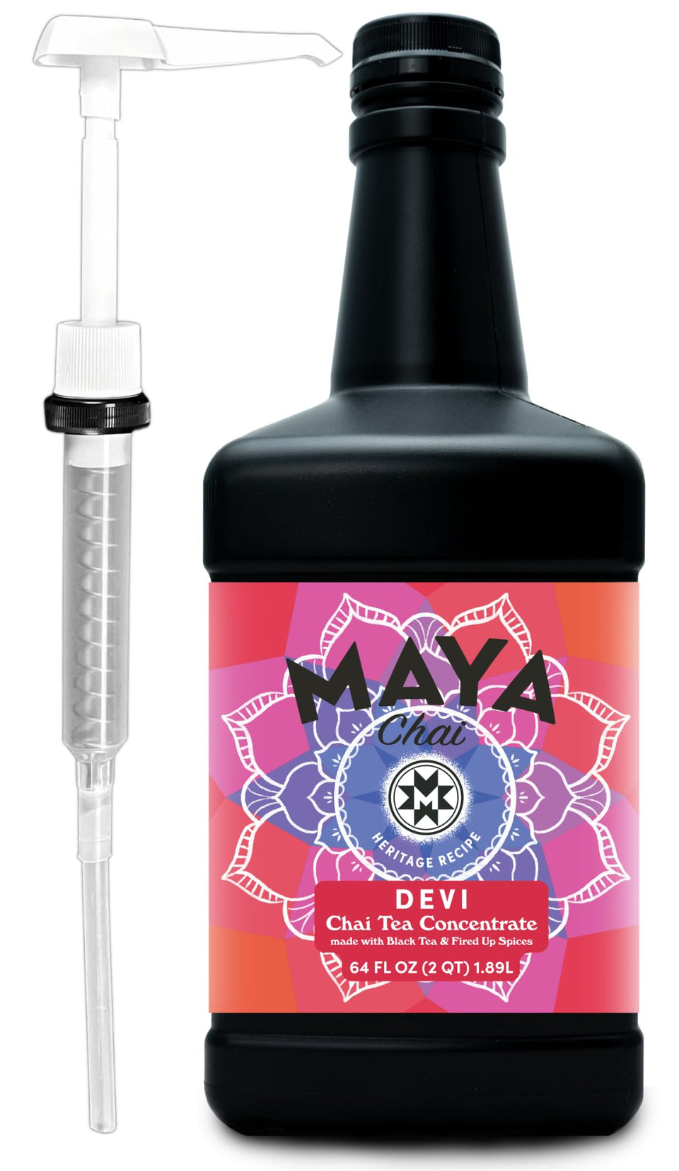 Maya Tea Devi Extra Spice bottle with pump for easy chai portions