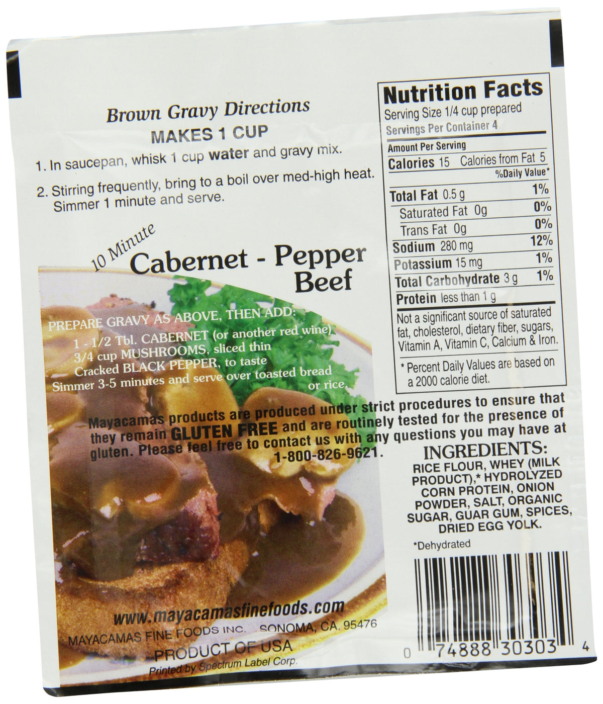 Mayacamas Brown Gravy Mix ready-to-prepare gluten-free vegetarian gravy in minutes