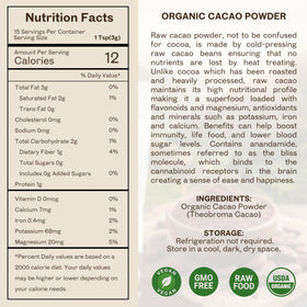 Mayan’s Secret cocoa powder pours into a glass for a rich beverage base.