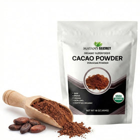 Mayan’s Secret organic cocoa powder in a sealed bag preserves freshness for everyday use.