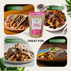 Key ingredients like dates and amaranth for flavor in MAYANSHUL mole