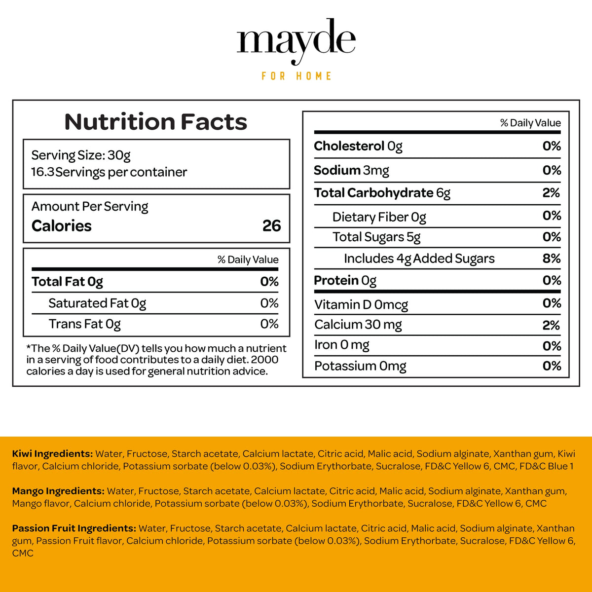 Mayde 3-pack packaging image emphasizes convenient 490 g kit
