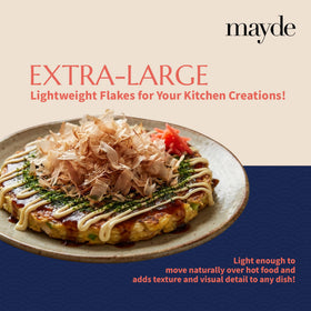 Mayde bonito flakes sprinkled on tofu to boost umami.