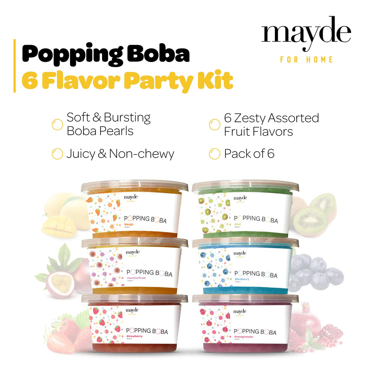 Mayde bursting boba pearls mango pour ready to flavor homemade bubble tea