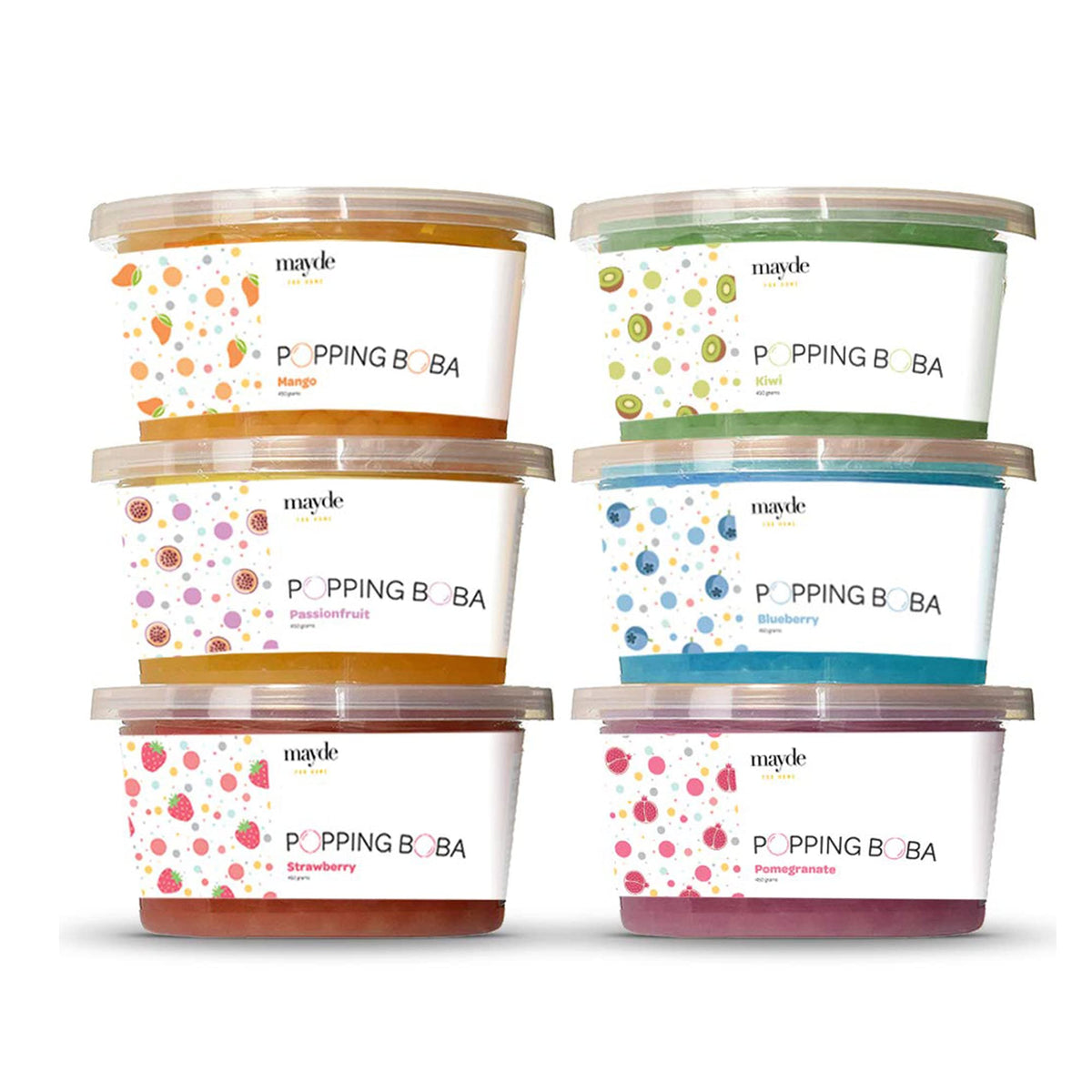 Mayde bursting boba pearls strawberry jar for fruity tea varieties