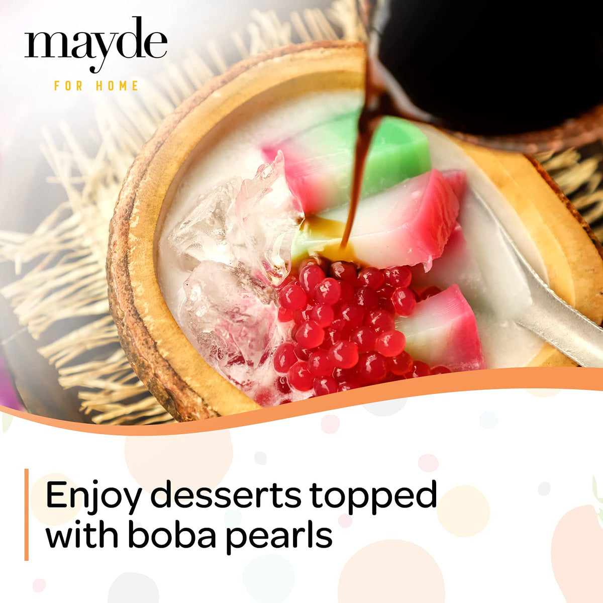 Mayde homemade bubble tea kit allows easy DIY boba beverages.