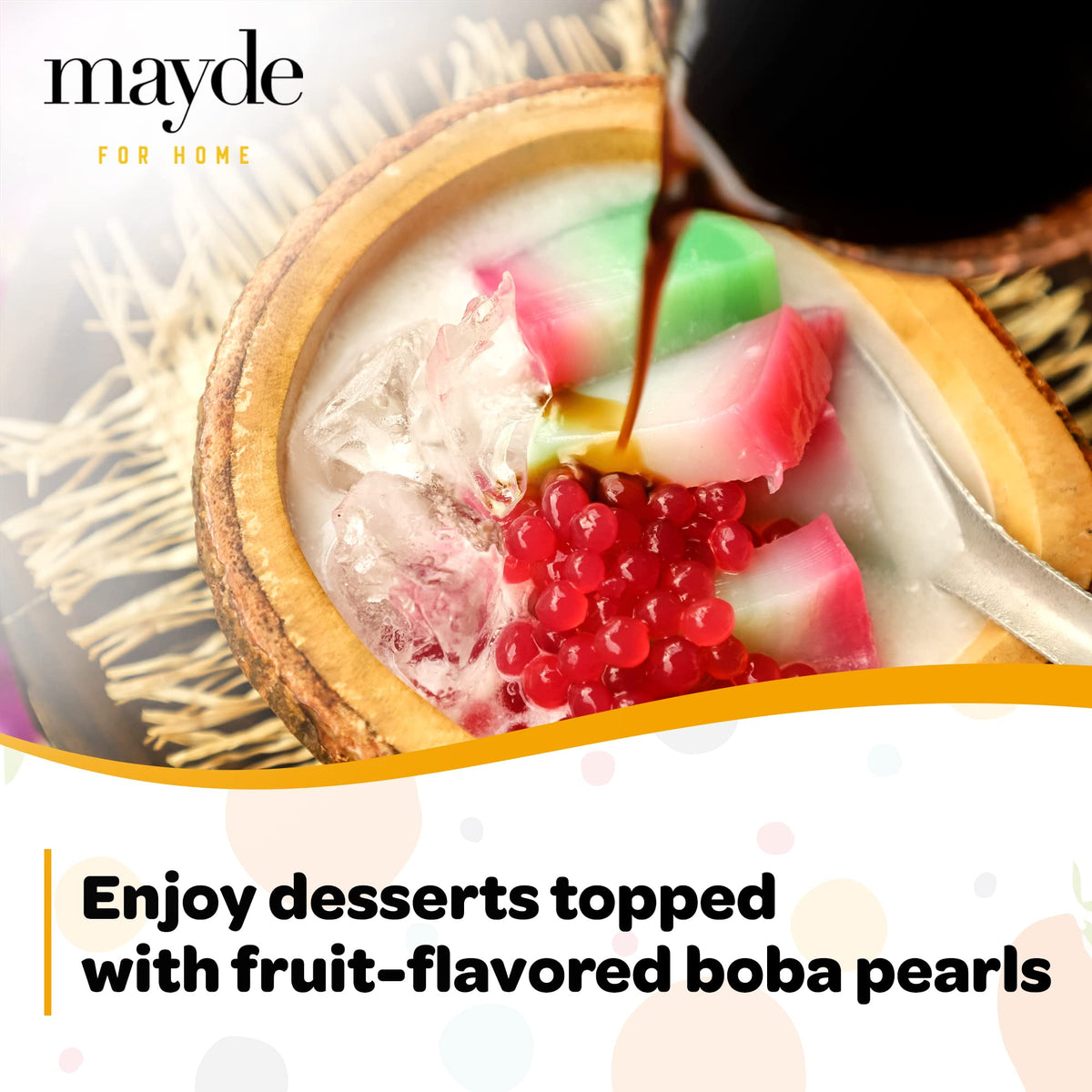 Mayde popping boba pearls variety-pack-box showcases flavor assortment.
