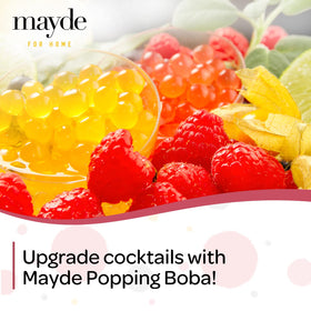 Mayde popping pearls with soft texture; ideal for yogurt and smoothies.