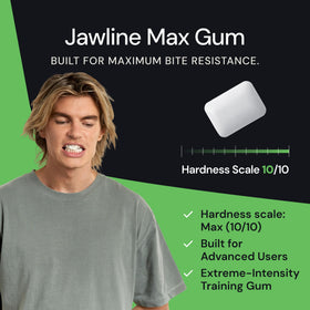 Mayena Jawline Max gum close-up showing ultra-hard texture for masseter workouts