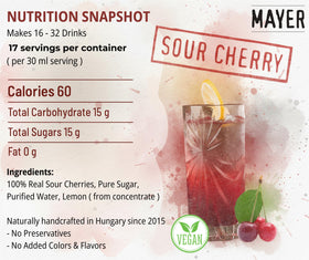 Mayer Sour Cherry Syrup as cocktail mixer in refined drinks.