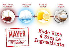 Mayer Sour Cherry Syrup topping ice cream for a fruity finish.