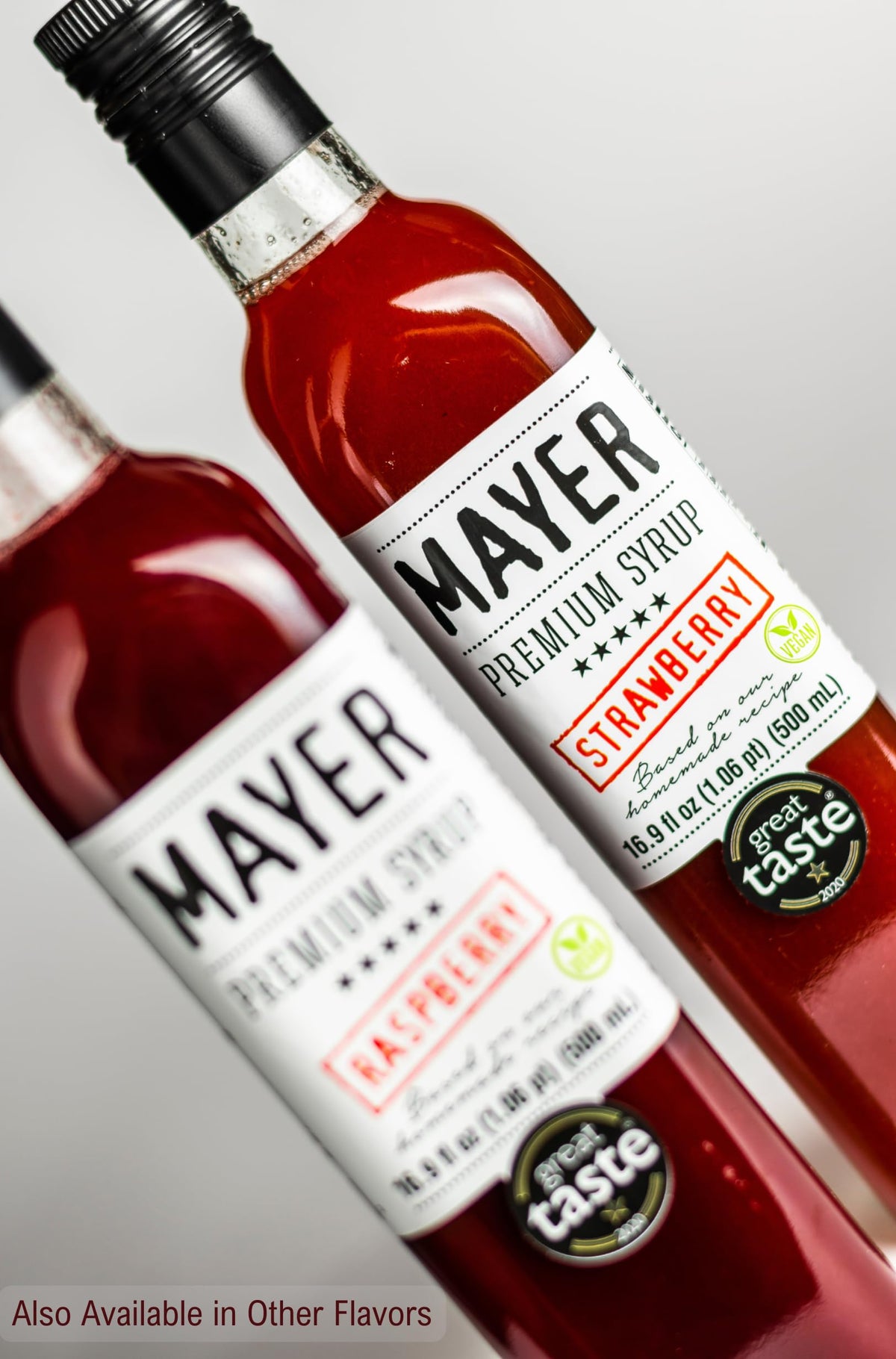 Mayer Strawberry Syrup as dessert topping adds depth.