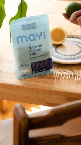 Mayi Tuz eco-friendly packaging highlights sustainable kitchen choices.