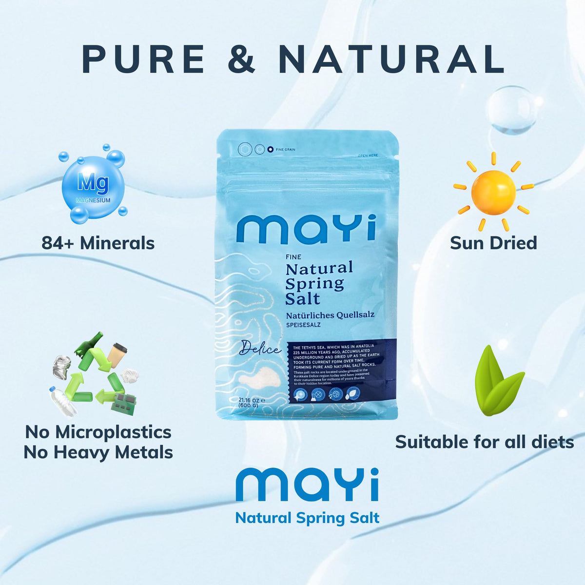 Mayi Tuz kosher-certified salt label signals premium finishing and seasoning.