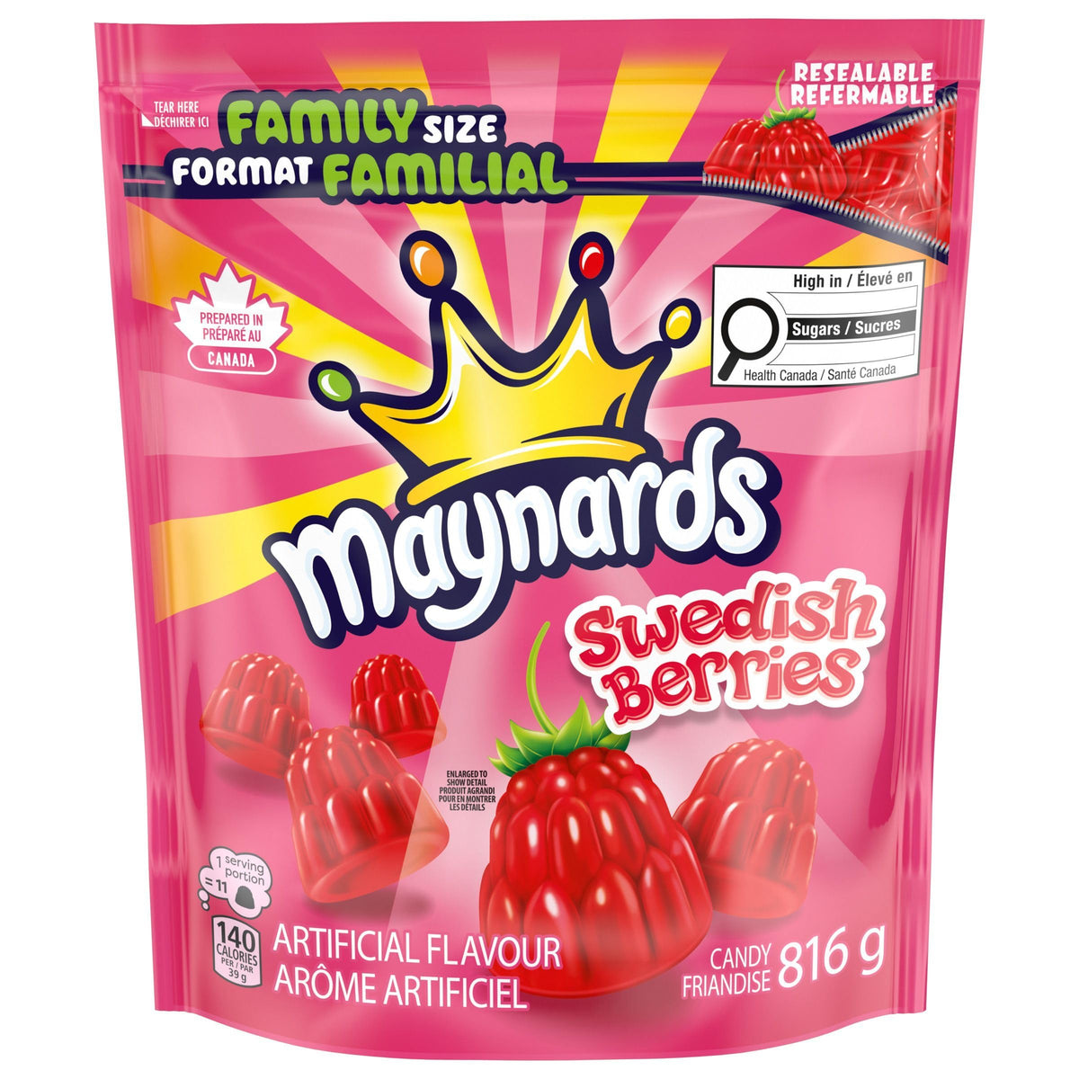 Maynards Swedish Berries family-size bag for sharing at gatherings.