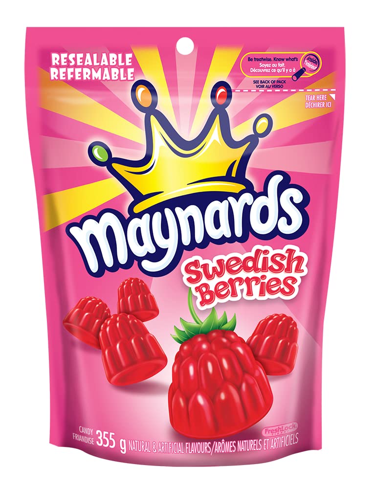 Maynards Swedish Berries packaging on display, inviting sharing and gifting.