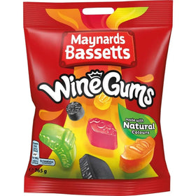 Maynards Wine Gums 3-pack 165g bag — convenient snack for sharing.