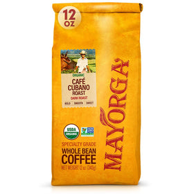 Mayorga Cafe Cubano roast whole beans with bold aroma and low acidity.