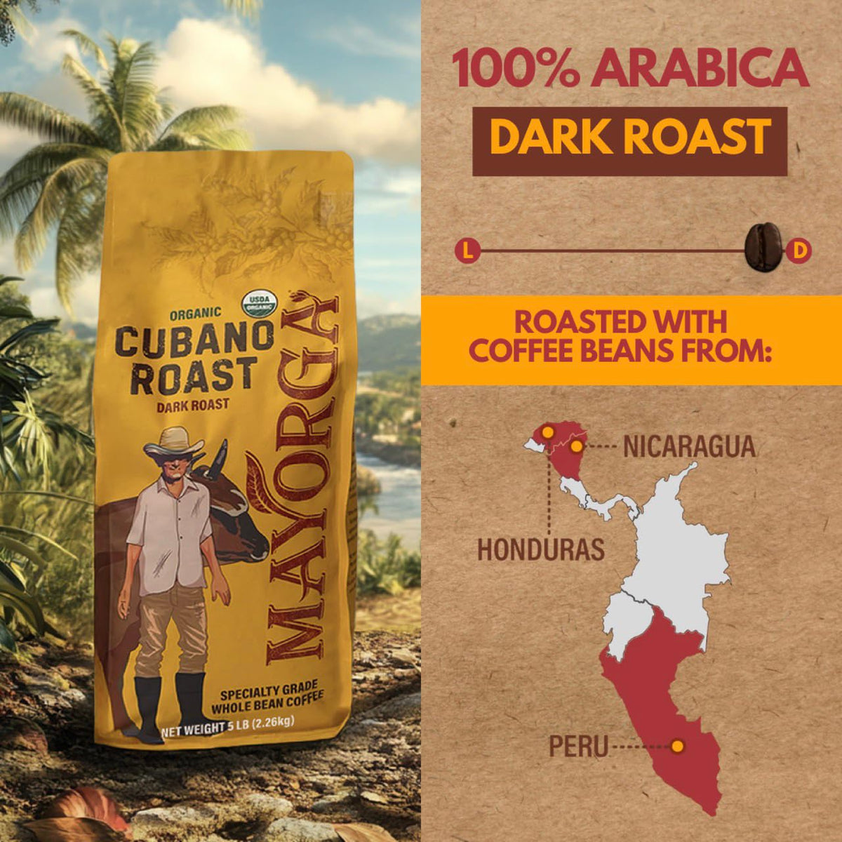 Mayorga Cubano Roast strong aroma profile ideal for espresso or drip