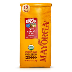 Mayorga Decaf Cubano beans 12oz for smooth, everyday brewing.