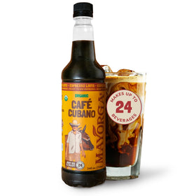 Mayorga Espresso Listo bottle poured for a quick, ready-to-drink pick-me-up.