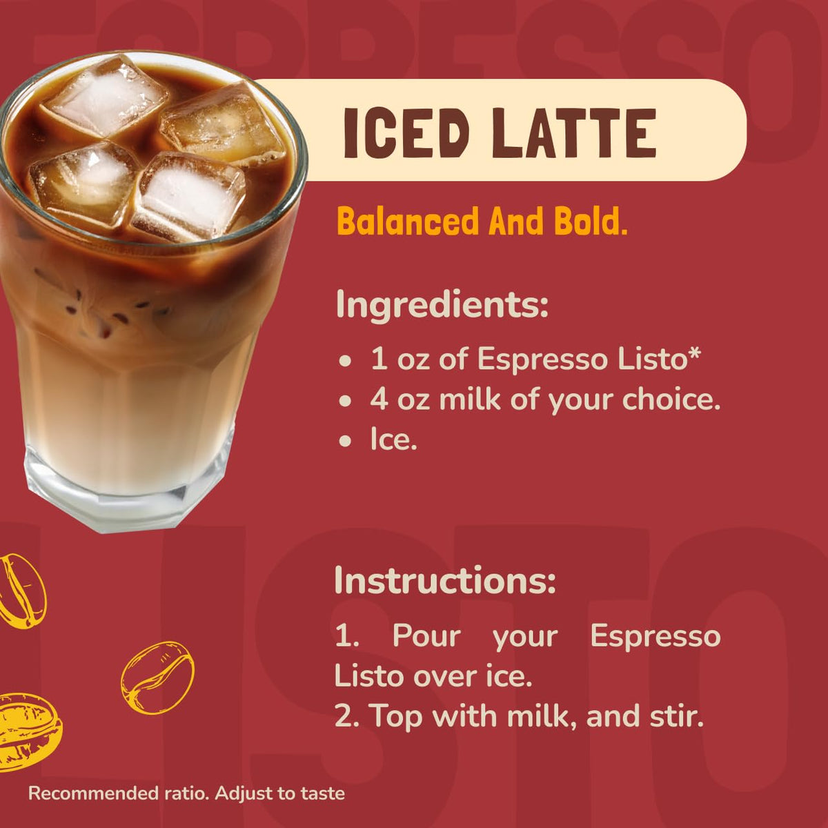 Mayorga Listo over ice highlights bold-but-smooth flavor profile.