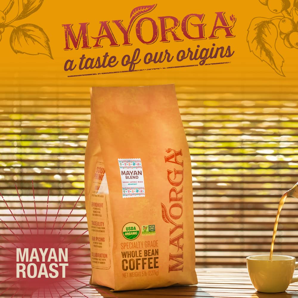 Mayorga Mayan Blend medium roast cup with chocolate and floral notes