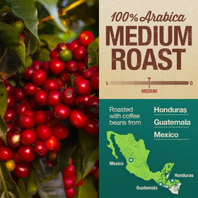 Label features organic certifications on Mayorga Mayan Blend packaging.