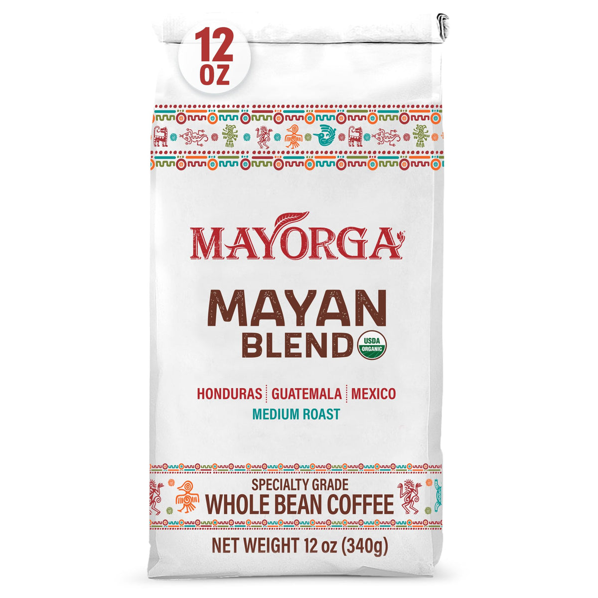 Mayorga Mayan Blend whole bean bag with a rich aroma.