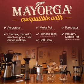 Latino-owned Mayorga reinforces direct trade with Latin American farmers.