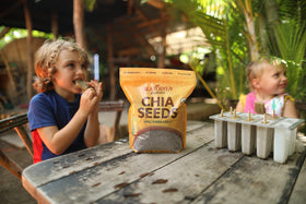 Mayorga Organic chia seeds labeled gluten-free and kosher for inclusive diets.