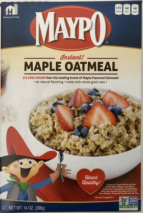 Maypo instant maple oatmeal in a bowl for a quick warm breakfast.