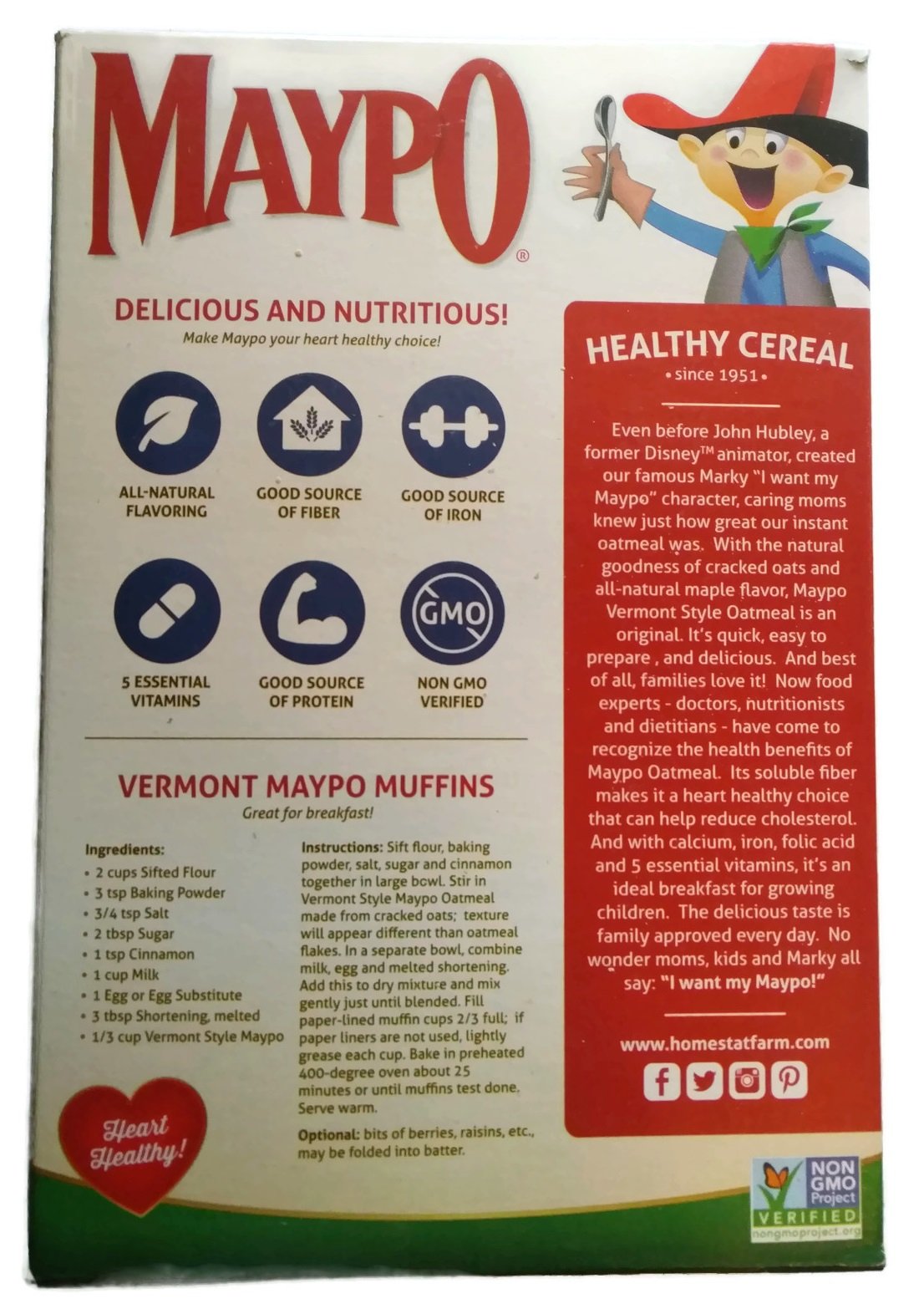 Steaming bowl of Maypo Vermont Style Maple Oatmeal ready to serve
